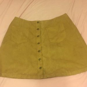 Beige suede high rise miniskirt